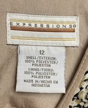 Load image into Gallery viewer, Expressions Dress Womens 12 Floral Shift Tan Brown Vintage Y2K Ruffles Ladies