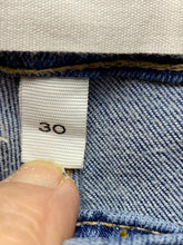 Load image into Gallery viewer, FRAME Jeans Womens 30x26 Blue Denim Le Sylvie Slender Straight Raw Hem Stretch