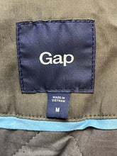 Load image into Gallery viewer, GAP Jacket Womens Medium Gray Double Breasted Nylon Lined Quilted Belted Nylon