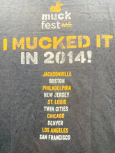Load image into Gallery viewer, Muck Fest Shirt Adult Large Black Fade I Mucked It Duck Mud Run Festival Mens