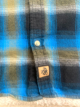 Load image into Gallery viewer, Legendary Whitetails Shirt Adult 4XT Blue Black Plaid Flannel Button Up Mens