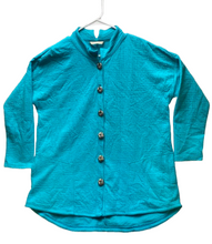 Load image into Gallery viewer, Soft Surroundings Jacket Womens 2XL Turquoise Button Up Spandex Stretch Tunic