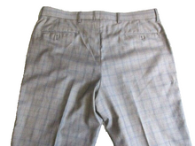 Load image into Gallery viewer, Vitali Pants Adult 36x29 Gray Plaid Flat Front Straight Leg Trouser Dress Mens