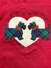 Load image into Gallery viewer, VTG Scottie Dogs Sweater Womens Extra Large Red Schnauzer Plaid Grandmacore USA