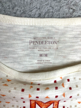 Load image into Gallery viewer, Pendleton Shirt Womens Medium Ivory Cross Aztec Woolen Mills Oversized Ladies