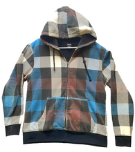 Load image into Gallery viewer, Zoo York Jacket Adult Large Plaid Full Zip Sherpa Fleece Hoodie Skater Y2K Mens