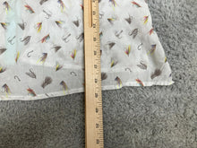 Load image into Gallery viewer, Orvis Shirt Womens 10 White AOP Fishing Lure Button Up Tunic Tencel Lightweight