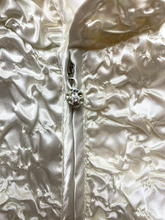 Load image into Gallery viewer, Tahari Arthur S. Levine Jacket Womens Large Ivory Zip Up Shimmer Satin Look