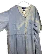 Load image into Gallery viewer, Original TY Wear Dress Womens 5X Denim Button Front Bleached Plus NWT