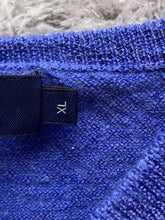 Load image into Gallery viewer, J Crew Sweater Womens Extra Large Blue Merino Wool V-Neck Oversized Pullover