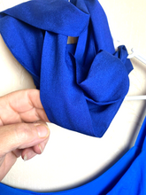 Load image into Gallery viewer, Lane Bryant Dress Womens 28 Blue White Colorblock with Belt Flared Hippie Ladies