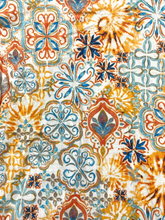 Load image into Gallery viewer, Talbots Shirt Womens 2X Blue Orange Geometric Rayon Spandex Blouse Plus Ladies
