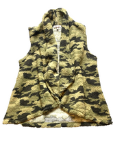 Load image into Gallery viewer, Harlow Rose Sweater Womens 2X Camo Asymmetric Fleece Open Front Cardigan Plus