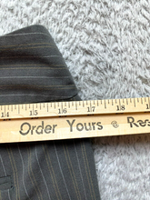 Load image into Gallery viewer, Chicos Pants Womens 1 (33x28) Gray Pinstriped Straight Flat Front Rayon Spandex