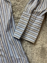 Load image into Gallery viewer, Sean John Shirt Adult 3XL XXXL Blue White Striped Button Up Casual Dress Mens