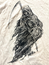 Load image into Gallery viewer, Sawblade Shirt Adult Large Ice Gray Grim Reaper Grunge Horror Deathcore Mens