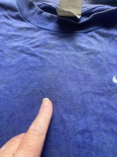 Load image into Gallery viewer, Vintage Nike Shirt Adult 2XL XLL Blue Mini Swoosh Logo Silver Tag Y2k 00s Mens