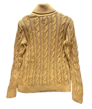 Load image into Gallery viewer, Lauren Jeans Co Sweater Womens Large Tan Cable Knit Turtle Neck Pullover Outdoor