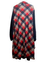 Load image into Gallery viewer, Haani Dress Womens 3X Plus Black Red Gray Plaid Lagenlook Cardigan Rayon Spandex