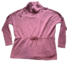 Load image into Gallery viewer, Athleta Sweatshirt Womens Medium Purple Cowl Cinch Neck Oversized Spandex Modal