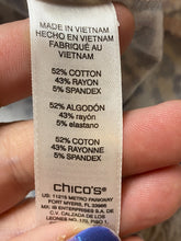 Load image into Gallery viewer, Weekends by Chico's Shirt Womens 2 Taupe Lavender Boxy Rayon Spandex Leopard AOP