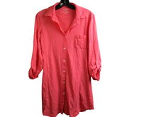 Load image into Gallery viewer, Lauren Ralph Lauren Dress Womens Large Button Front Collared Shirt Roll Tab Lady