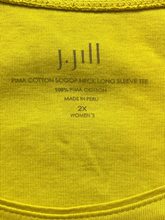 Load image into Gallery viewer, J Jill Shirt Womens 2X Golden Yellow Scoop Neck Pima Classic Pullover Plus Lady