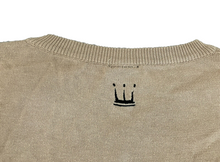 Load image into Gallery viewer, Damani Dada Vest Adult Extra Large Tan Linear Striped Hip Hop Crown Sweater Mens