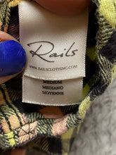 Load image into Gallery viewer, Rails Shirt Womens Medium Pink Orange Checkered Flannel Oversized Boxy Button Up