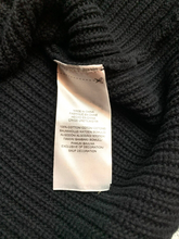Load image into Gallery viewer, Lauren Ralph Lauren Sweater Large Black Ribbed Knit Lace Up Oversized Outerwear