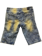 Load image into Gallery viewer, Trillnation Shorts Adult 34x14 Blue Denim Distressed Punk Acid Wash Jean Mens
