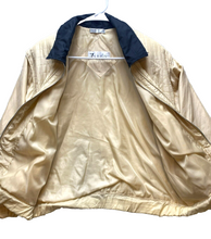 Load image into Gallery viewer, VTG Lady Lavon Jacket Womens Small Cornsilk Nylon Zip Up Shoulder Pads Oversized