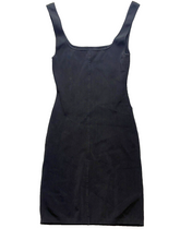 Load image into Gallery viewer, ZARA Dress Womens Medium Black Fitted Bodycon Ribbed Knit Mini Casual Mesh Trim
