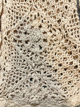 Load image into Gallery viewer, VTG Capacity Sweater Womens Small Pale Peach Crochet Lace Silk Oversized Tunic