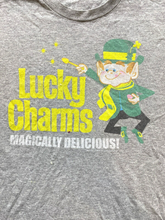 Load image into Gallery viewer, VTG Lucky Charms Shirt Adult Medium Gray Magically Delicious Leprechaun 90s Mens