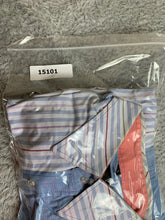 Load image into Gallery viewer, NERO Jeans Shirt Adult 2X Blue Button Up Mismatch Striped 2 Sided Casual Mens
