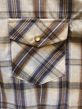 Load image into Gallery viewer, Roper Shirt Adult Extra Large Brown Blue Checkered Pearl Snap Western Cowboy Men