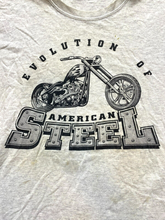 Load image into Gallery viewer, Evolution Of American Steel Shirt Adult Large Heather Gray Motorcycle Biker Mens