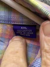 Load image into Gallery viewer, Alan Flusser Shirt Adult 2XL Rainbow Plaid Button Up Embroidered Logo Casual Men