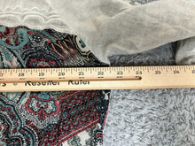 Load image into Gallery viewer, Gretty Zueger Shirt Womens Exrtra Large Gray Boho Paisley Tunic Blouse Lace Trim