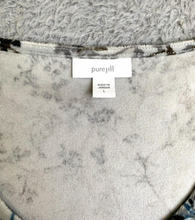 Load image into Gallery viewer, J Jill Purejill Shirt Womens Large Velour AOP Flower Tunic Slit Oversized Blouse