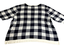 Load image into Gallery viewer, Talbots Sweater Womens 3X Black White Buffalo Checkered Lagenlook Plus Ladies