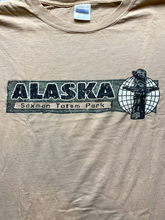 Load image into Gallery viewer, Vintage Alaska Saxman Totem Park Shirt Adult Extra Large Taupe Globe Mayan Mens
