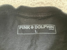 Load image into Gallery viewer, Pink Dolphin Shirt Adult Large Black Wave Stamp Streetwear Skater Pullover Mens