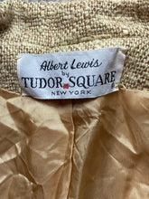 Load image into Gallery viewer, VTG Albert Lewis For Tudor Square Jacket Womens Medium Beige Tweed Career Blazer