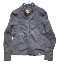 Load image into Gallery viewer, American Giant Jacket Womens Extra Large Gray Full Zip Mock Neck Fleece USA Moto