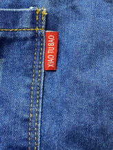 Load image into Gallery viewer, Xiao Tu Bao Overalls Womens 170 Small Blue Denim Shortalls Short Denim Bib NWT