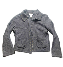 Load image into Gallery viewer, VTG Linda Lucia Jacket Womens Large 100% Wool Front Pocket Lace Up Rivets Ladies
