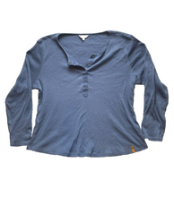 Load image into Gallery viewer, Frye And Co. Shirt Womens 2XL Slate Blue Snaps Henley Casual Lightweight Ladies