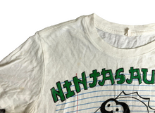 Load image into Gallery viewer, Ninjasaurus Shirt Womens Small White Ninja Dinosaur Classic Kidcore Ladies
